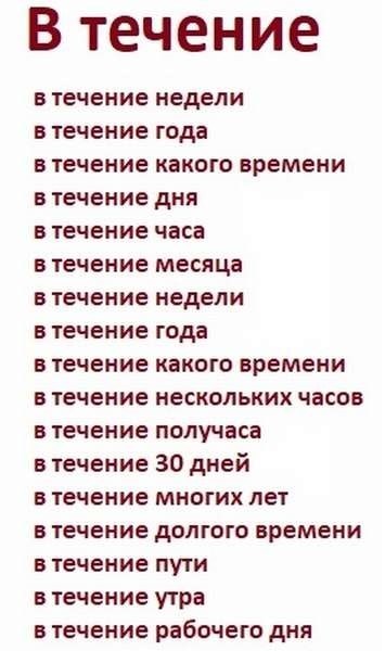 Правильное написание «в течение» в различных контекстах